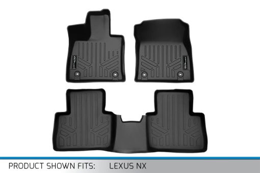 Tapetes de Piso Personalizados SMARTLINER para 2 Filas Color Negro Compatible con Lexus NX/NX Hybrid 2022-2025 - Imagen 5