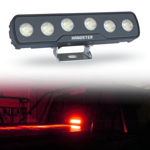 Luz Handster Off road para perseguir luz LED blanca fria con luz de dia roja DRL luz de seguridad de advertencia de flash de freno de marcha atras de Estroboscopica IP68 impermeable Lampara de conduccion auxiliar trasera UTV