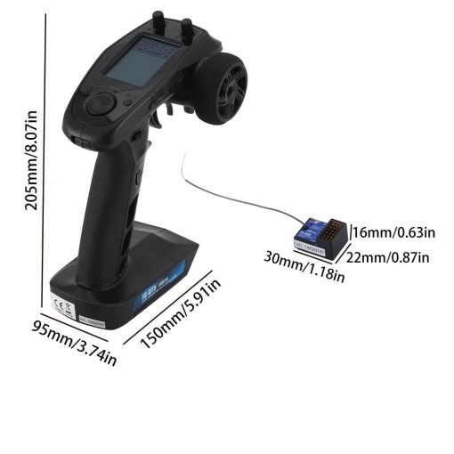 Control Remoto Flysky FS-GT5 de 6 Canales con Receptor de Giro FS-BS6 2.4G para Coche Buggy Crawler Barco Tanque - Imagen 5