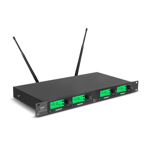 Sistema de Microfono Inalambrico WENWEN Pro UHF de 4 Canales con 4 Bodypacks Lavalier y 4 Auriculares para Sistema de Karaoke Iglesia Conferencias Bodas Fiesta - Imagen 3