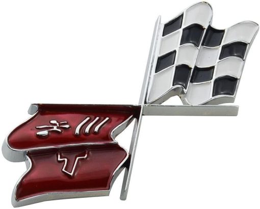 Emblema de Capo delantero de la Nariz de un Coche de Corvette C3 1968-1972 Gas de Deposito Cruz de la Bandera Roja (Paquete de 2 piezas) - Imagen 3