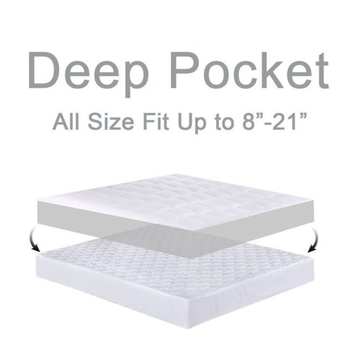 Colchoneta Twin XL para Dolor de Espalda, Cubierta Extra Gruesa para Colchon, Parte Superior de Almohada Esponjosa, Bolsillo Elastico Profundo, Gris - Imagen 6