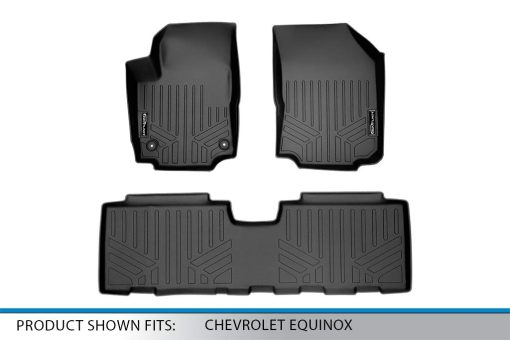 Juego de tapetes para piso SMARTLINER a medida de 2 filas en negro compatible con Chevrolet Equinox 2018-2022 - Imagen 5