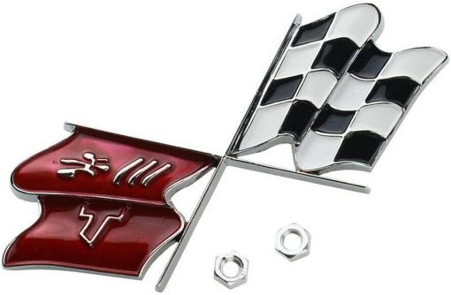 Emblema de Capo delantero de la Nariz de un Coche de Corvette C3 1968-1972 Gas de Deposito Cruz de la Bandera Roja (Paquete de 2 piezas) - Imagen 2