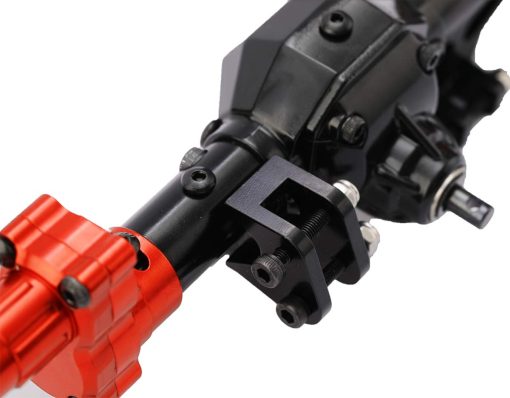 Eje delantero y trasero de portales de aluminio para 1/10 Axial Wraith 90018 90048 90053 90018 90020 90045 90056 RR10 Coche de Crawler RC (Negro con Rojo) - Imagen 4