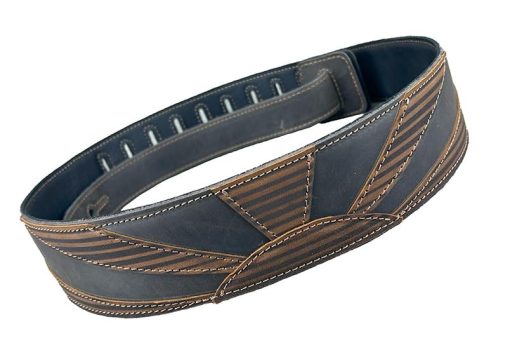 Correa de guitarra de cuero de grano completo Anthology Gear Haleakala para guitarras electricas, acusticas y bajos (ancho de 3", Aged Steel/Tobacco)