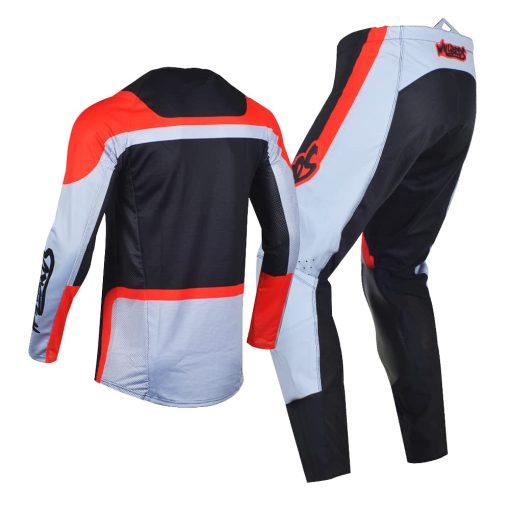 Conjunto de Jersey y Pantalon de Motocross Willbros para Moto Offroad MX Equipo de Carreras para Hombres Adultos Negro Gris Rojo (Jersey S Pantalon 30) - Imagen 5