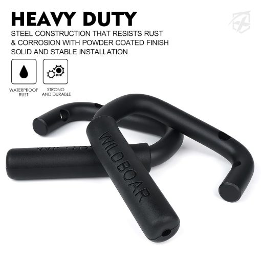 Kit de 4 agarraderas delanteras y traseras de aluminio Xprite - Barras de agarre resistentes y manijas de roll bar para Jeep Wrangler JK JKU 2DR/4DR 2007-2018 - Accesorio interior resistente para todoterreno (Negro) - Imagen 4