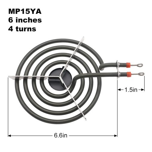 Conjunto de bandejas de goteo de porcelana para cocina W10288051 y unidad de elemento de quemador de cocina electrica MP22YA por SupHomie - Compatible con estufa electrica Whirlpool Amana - Imagen 5