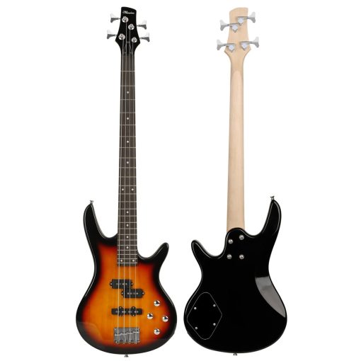 Bajo Electrico de 4 Cuerdas Tamaño Completo P Bass Kit de Inicio Negro para Principiantes con Estuche, Correa y Cable de Guitarra (Sun) - Imagen 3