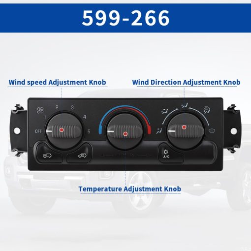 Panel de Control de Clima JINGZERO 599-266 Compatible con Chevrolet Avalanche Silverado Suburban 1500 2500 3500 Tahoe GMC Sierra Yukon XL - Imagen 2
