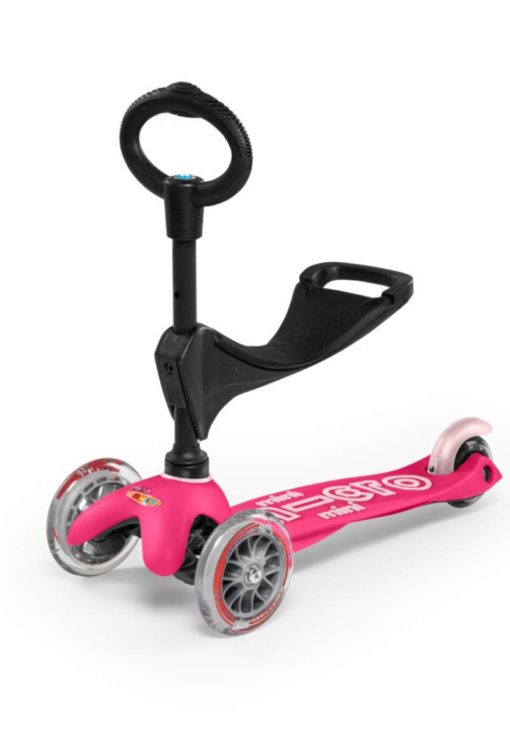Mini 3in1 Deluxe Scooter de Micro para Ninos de 12 Meses a 5 Anos - Rosa