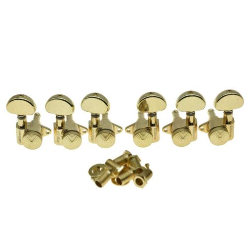 Clavijas de Bloqueo Wilkinson 3x3 Estilo ROTO para Guitarra Tamano Completo Clavijas de Afinacion de Bloqueo Llaves de Afinacion para Guitarras Les Paul de EE. UU. o Acusticas Oro