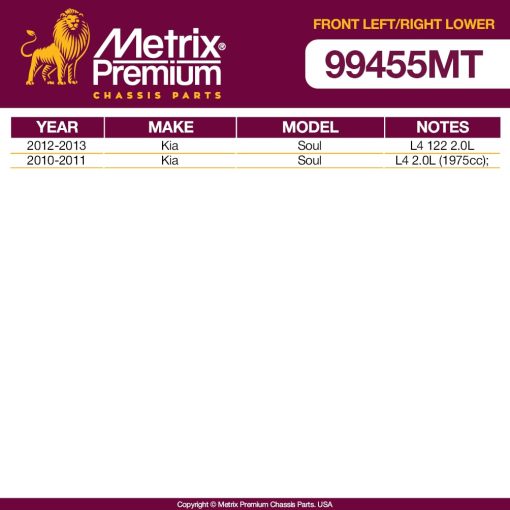 Hecho en Europa - Metrix Premium Brazo de Control Inferior Derecho e Izquierdo con Junta de Rotula RK642260 y RK642261 para Kia Soul 2010-2013 Transmision Automatica - Imagen 2