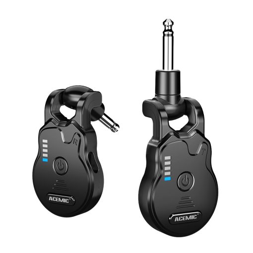 ACEMIC Sistema de Guitarra Inalambrica de 2.4GHz Recargable 4 Canales Transmisor Receptor de Guitarra Inalambrica para Guitarra Bajo Instrumentos Electricos, G1