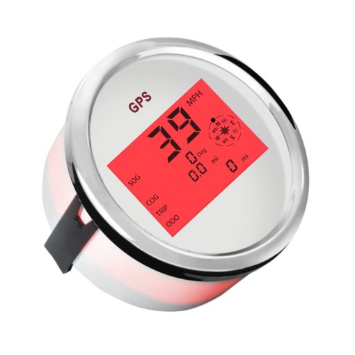 Velocimetro Digital GPS Impermeable 3 3/8" ELING Odometro Computador de Viaje Cromado Indicador de Velocidad para Coche Motocicleta Camion Bicicleta Barco 12V 24 Voltios - Imagen 2