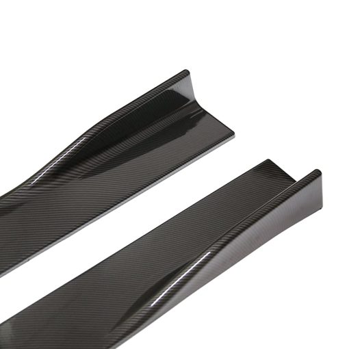 JY Sdyl Car Universal Side Skirts Extension Splitters Body Kit Rocker Panel Extensions 6Pcs (Negro-Fibra de Carbono, 2.2M) - Imagen 7