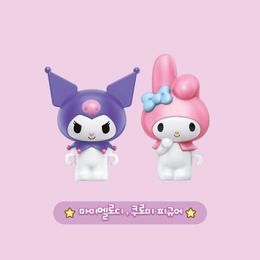 Set de Figuras de Personajes Sanrio Serie Bloque Cupcake My Melody Cinnamon Roll Kuromi Pom Pom Puri Hello Kitty (My Melody y Kuromi's Rainbow Dessert Shop) - Imagen 4