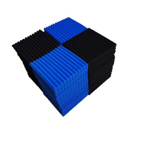 50 Pack Paneles Acusticos Espuma Absorbentes de Sonido para Paredes Paneles de Aislamiento Acustico Cuna para Estudio Casero Techo, 1" X 12" X 12" (50Pcs, Negro y Azul) - Imagen 4