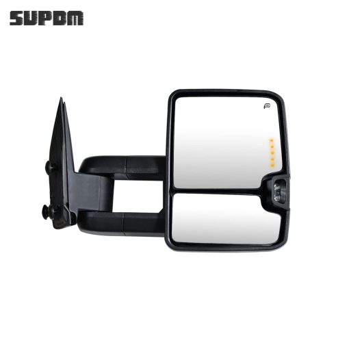 Espejos de remolque compatibles con Chevy Silverado Suburban Tahoe GMC Sierra Yukon 2003 04 05 2006 Espejo lateral con calefaccion y señales de giro, luz de liquidacion, luz de marcha (Juego de 2) - Imagen 3
