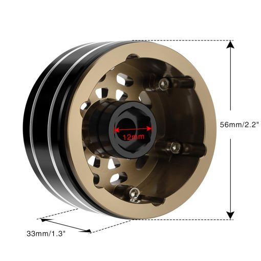 Llantas Beadlock de 1.9 pulgadas de aluminio de EPINON con Buje de Rueda de 10 radios para RC Crawler TRX4 TRX6 Axial SCX10 I II III 90046 AXI03007 Redcat GEN7 GEN8 RC4WD D90 (Cafe) - Imagen 5