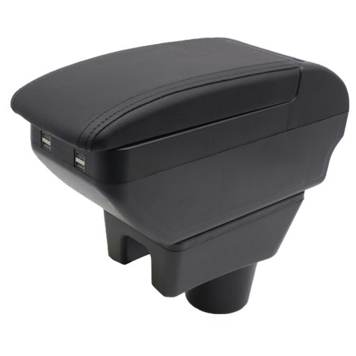 YJYWZH para Mitsubishi Mirage Attrage 2014-2024 Caja de Reposabrazos Caja de Almacenamiento Central de Console Central con 4 Puertos USB Portavasos Reposabrazos de Doble Capa Negro (4 USB Negro con Hilo Negro)