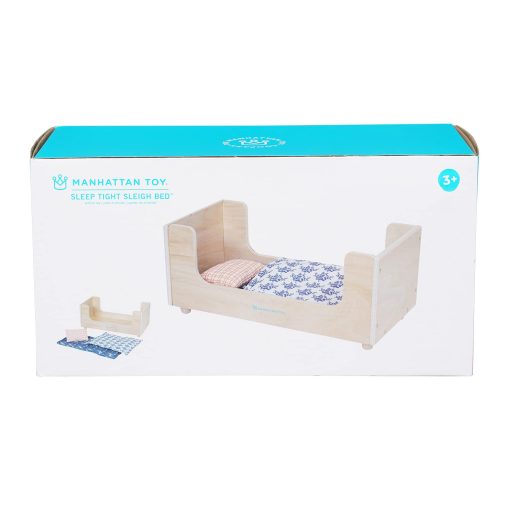 Cama de Juguete de Madera Manhattan Toy Sleep Tight con Almohada y Manta para Munecas y Peluches - Imagen 7