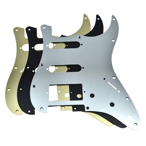 Pickguard de Guitarra HSS Strat Estilo Moderno de Aluminio Anodizado de 11 Agujeros Dopro para Americano/Mexicano - Negro - Imagen 6