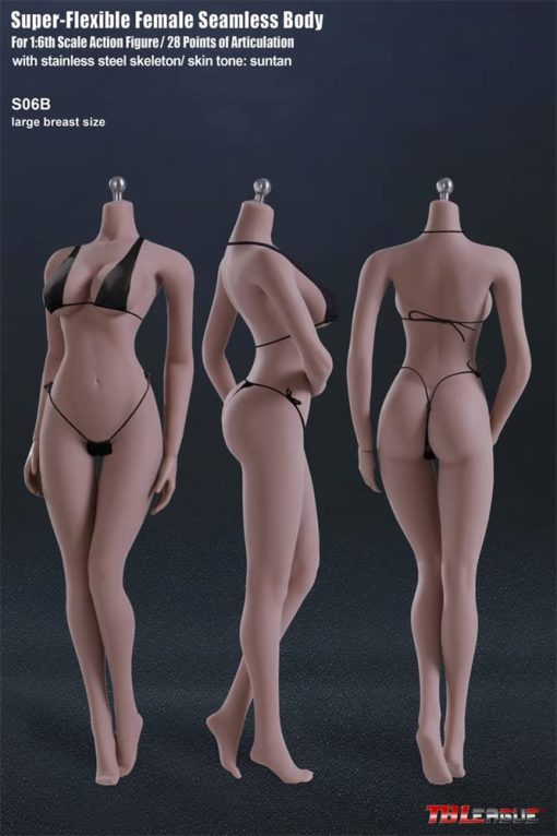 Cuerpo femenino flexible super escalable en escala 1/6 de HiPlay TBLeague, tipo de cuerpo estandar, figuras de accion coleccionables en miniatura (Piel bronceada, S06B) - Imagen 2