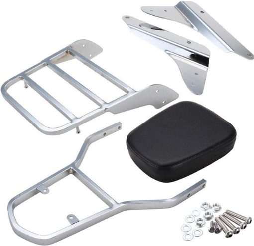 Respaldo Sissy Bar con Parrilla de Equipaje Almohadilla de Respaldo Compatible con Honda Shadow VT600 VLX600 1999-2008 - Imagen 3