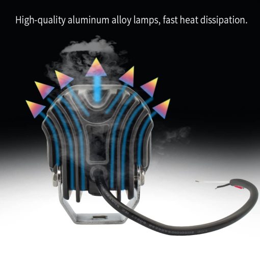 Luces de conduccion LED de pod doble color ambar/amarillo blanco 2Pcs 40W 3 pulgadas Luces de conduccion LED OffRoad Luces auxiliares de trabajo Luces de zanja Se ajustan a motocicleta camion auto SUV ATV barco camionetas Tractor - Imagen 4