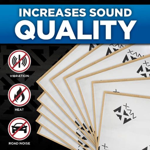 NVX Stealth Black SDBTK20 91 mil de grosor 20 pies cuadrados. Mat de amortiguacion de sonido para automoviles Butyl, aislamiento y amortiguacion del ruido de audio y vibracion (cinco piezas de 18" x 32") - Imagen 2