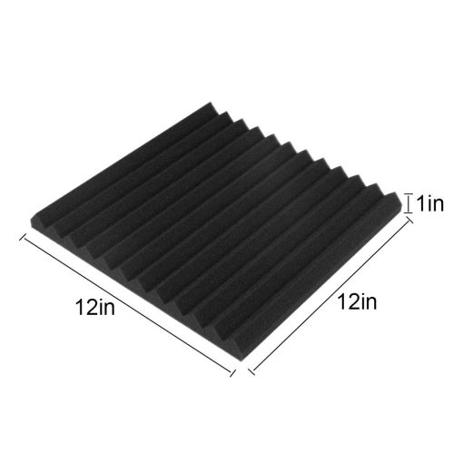 50 Pack Paneles Acusticos Espuma Absorbentes de Sonido para Paredes Paneles de Aislamiento Acustico Cuna para Estudio Casero Techo, 1" X 12" X 12" (50Pcs, Negro y Azul) - Imagen 3