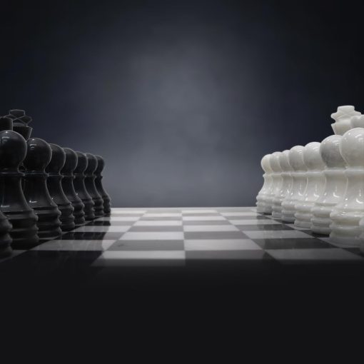 Juego de Ajedrez de Marmol Marble Range con Caja de Almacenamiento 15" Pulgadas Tablero Hecho a Mano para 2 Jugadores - Juego de Ajedrez Negro y Blanco para Uso en Exteriores y Decoracion del Hogar - Imagen 2