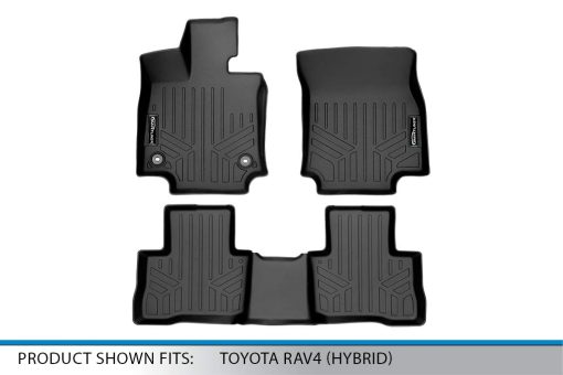 Juego de tapetes para piso SMARTLINER a la medida para 2 filas color negro compatible con Toyota Rav4 Hybrid 2019-2022 - Imagen 5