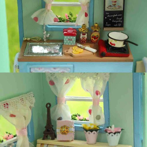 MAGQOO Casa de Munecas de Madera con Muebles Kit de Casa de Munecas DIY Kit de Casita con Control de Voz y Movimiento Musical Escala 1:18 Idea Creativa (Viaje en el Tiempo) - Imagen 3