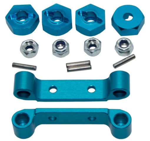 Upgrade Compatible with Tamiya TT01 TT-01 RC Car Suspension Arm & Drive Shaft & DogBone & Steering Knuckles Carrier & Shell Body Post Motor Mount Parts(Blue) - Imagen 7