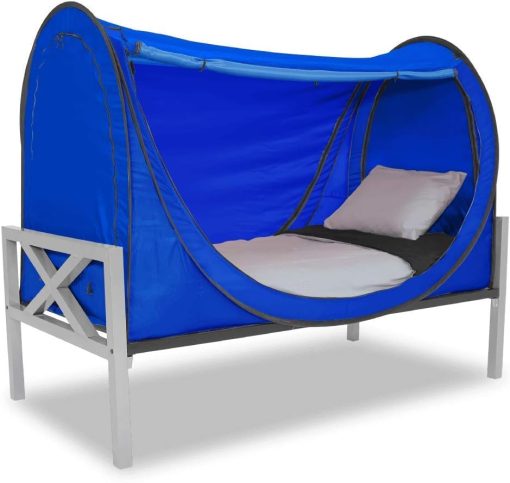 porayhut Privacy Pop up Eclipse Tienda de Cama con Cortinas (Azul, tamaño Full) - Imagen 3