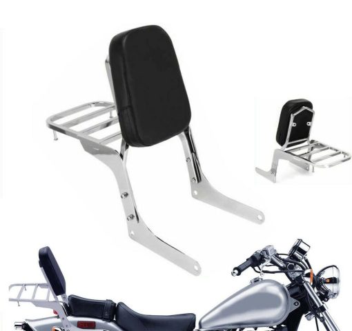 Promise Faster Compatible Motocicleta Respaldo + Perno de Equipaje Compatible para Honda CA250 Rebel 250 CMX250 Resistente (Cromo)