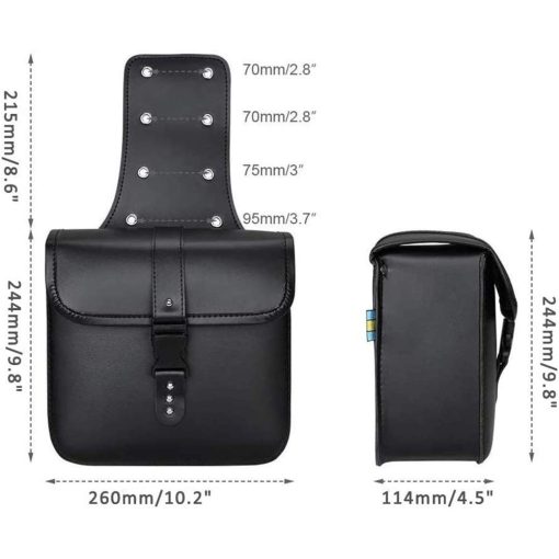 Alforjas para Motocicletas Vechkom Universal de Cuero PU Impermeable Alforjas Suaves para Scooter Honda Suzuki Yamaha HD Street Sportster - Imagen 2