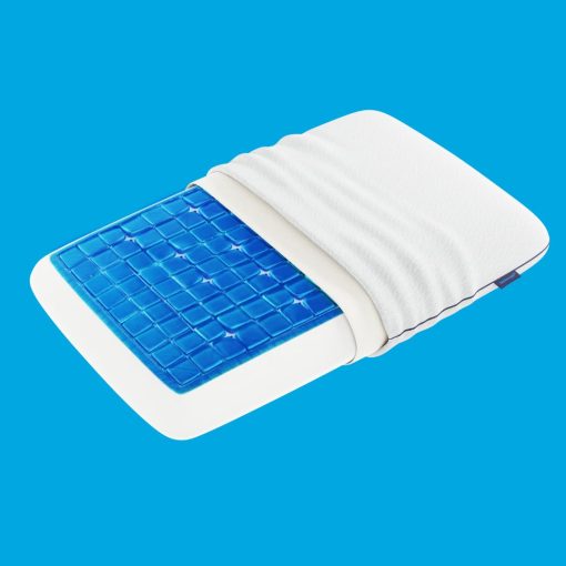 Almohada de Gel Refrigerante Technogel Deluxe - Alivio del Dolor de Cuello y Hombros, Espuma de Memoria Inodora, Sueño Fresco para Durmientes de Estomago y Espalda, Forma Estandar con Funda de Refrigeracion Lavable, Firmeza Media