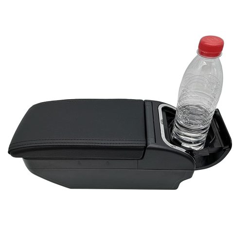 YJYWZH para Mitsubishi Mirage Attrage 2014-2024 Caja de Reposabrazos Caja de Almacenamiento Central de Console Central con 4 Puertos USB Portavasos Reposabrazos de Doble Capa Negro (4 USB Negro con Hilo Negro) - Imagen 3