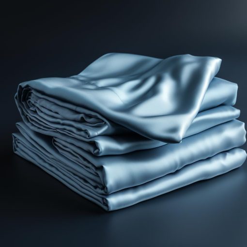 Juego de Sabanas Lunar de Puro 100% Rayon Derivado de Bambu con Correas en las Esquinas, para Durmientes Calurosos, Suaves, Ligeras, Bolsillos Extra Profundos 18? (Un Juego) (Azul Glaciar, Rey Dividido)