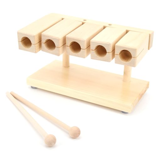 Bloques de Ritmo de Madera, Bloques de Percusion Musica con Martillo para Templos para Yoga