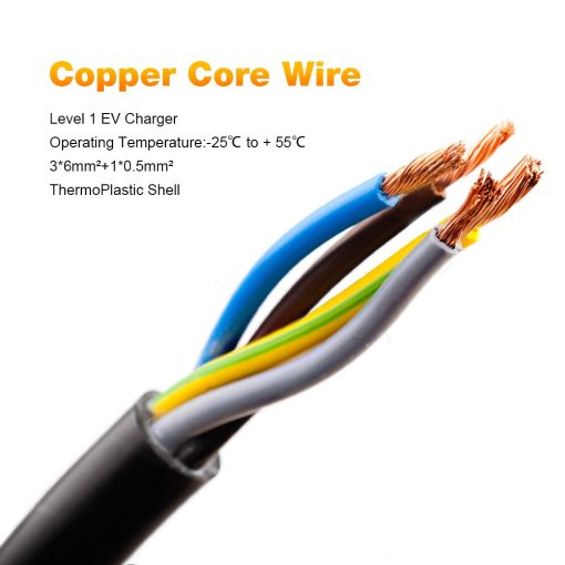 Cargador de Nivel 1 BESENERGY 15A 110V-220V Portatil J1772 20ft Cable de Carga EV Compatible con Todos los Coches Electricos - Imagen 4