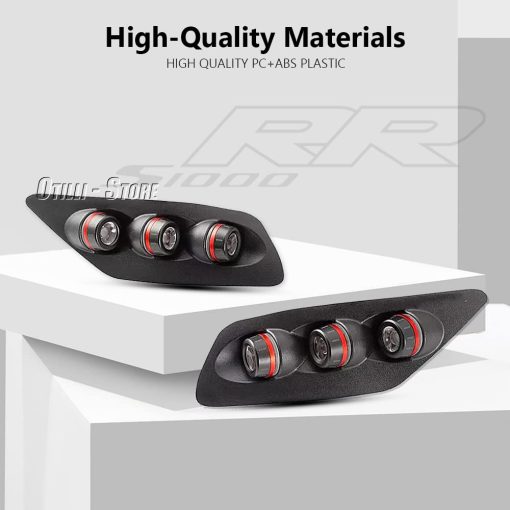 Luces indicadoras de giro traseras LED para motocicleta para BMW S1000RR 2020-2022 Luces intermitentes de senalizacion de giro de motocicleta Luces traseras de reemplazo (Negro) - Imagen 7