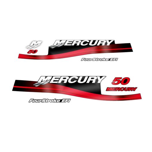 Set de Calcomanias de Repuesto Postventa para Mercury 50 Cuatro Tiempos Efi (2002-2004) Juego de Calcomanias (Stickers)