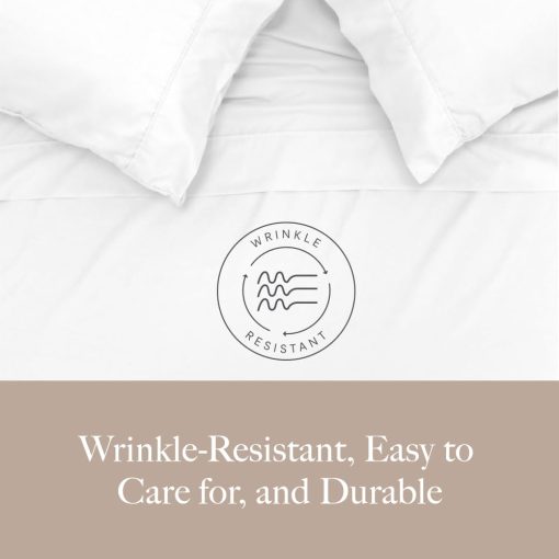 Juego de sabanas de la Coleccion Lux de Jennifer Adams, juego de 4 piezas de sabanas y fundas de almohada de microfibra - Ultra suave, transpirable y resistente a las arrugas para cama tamano Queen (Blanco) - Imagen 6