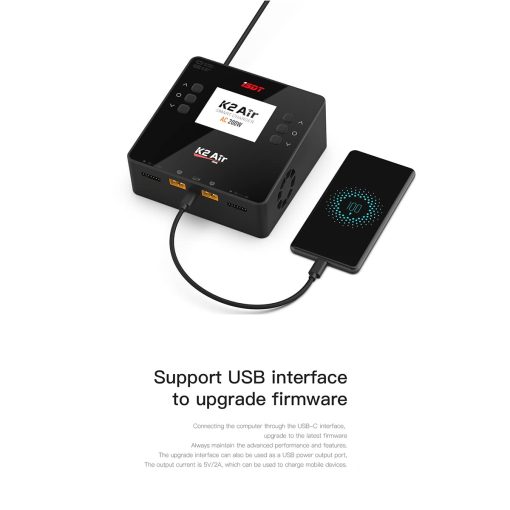 Cargador de Balance de Bateria ISDT K2 AIR Lipo 1-6S AC 200W DC 500Wx2 20A para Life, Lilon, LiPo, LiHv/Pb/NiMH con Display LCD de 2.8 Pulgadas - Imagen 5