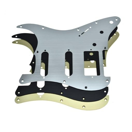 Pickguard de Guitarra HSS Strat Estilo Moderno de Aluminio Anodizado de 11 Agujeros Dopro para Americano/Mexicano - Negro - Imagen 5